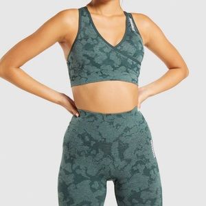 GYMSHARK ADAPT CAMO SPORTS BRA GREEN